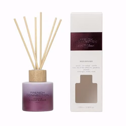 French Connection Ombre Collection Scented Reed Diffuser Trio Gift Set with Shimmering Lavender and Peony & Almond Blossom Fragrances, 100 ml