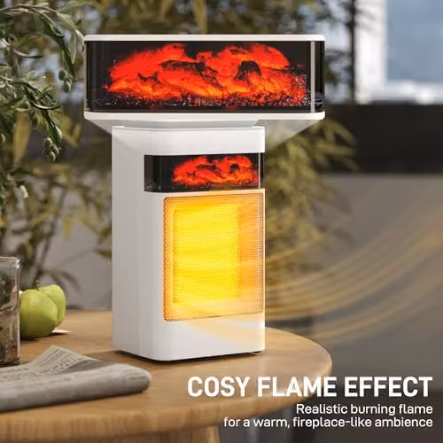HOMCOM 1500W Ceramic Electric Fan Space Heater with 3 Modes, White – 8