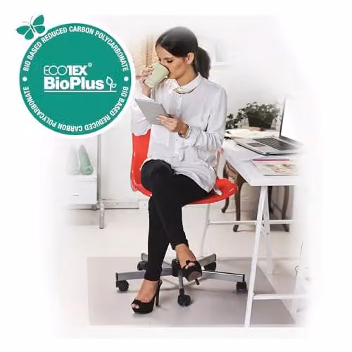Floortex Ecotex BioPlus Rectangular Polycarbonate Chair Mat for Hard Floors, Transparent, W: 116 cm, D: 150 cm – 4