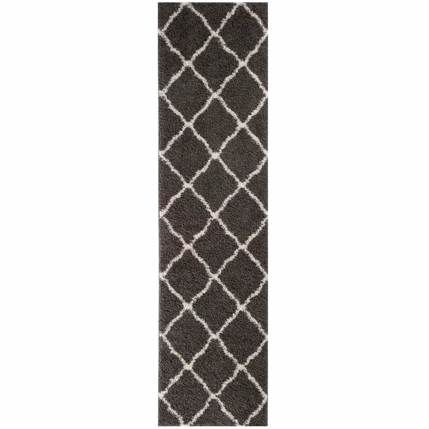 THE RUGS Soft Moroccan Shaggy Square Rug, Dark Grey, W x D: 120 x 120 cm – 6