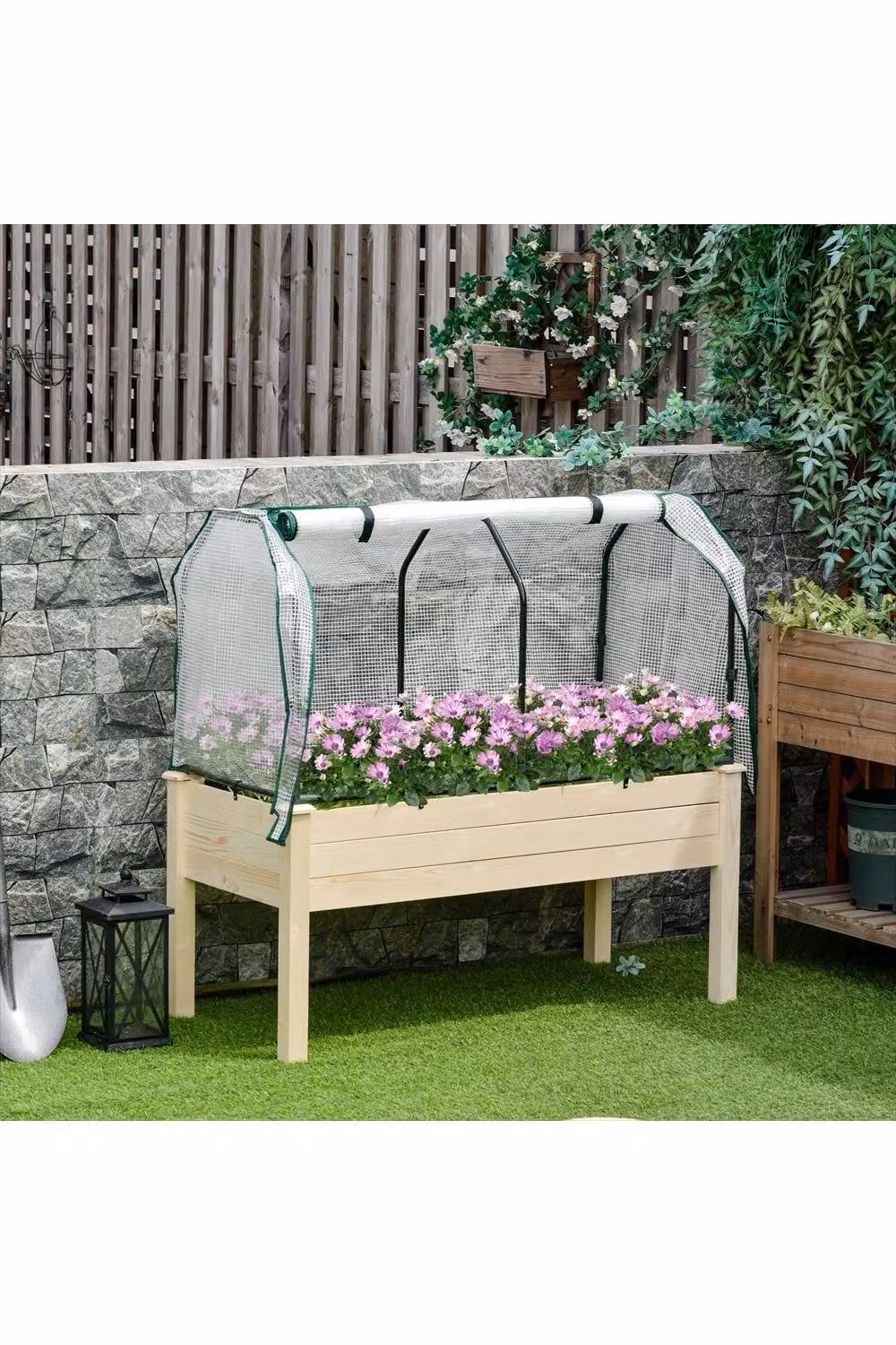 ERGOVEXA Raised Wooden Garden Bed in Brown, W/D/H: 120 x 55 x 55 cm – 2
