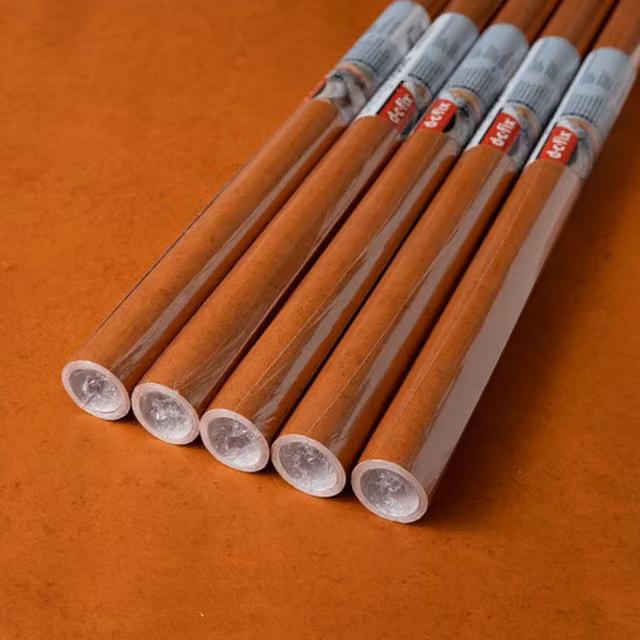 dc fix Clay Self Adhesive Vinyl Wrap for Kitchen Doors and Furniture, Orange, W: 67.5 cm, L: 2 m (Pack of 5)