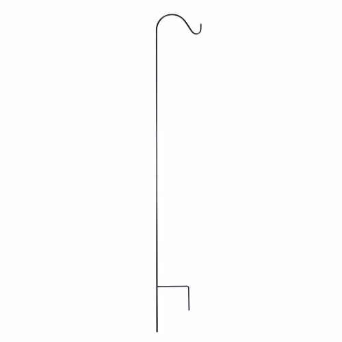 Panacea Classic Single Shepherd Hook in Black Steel, H 121.92 cm x W 19.05 cm x D 19.05 cm