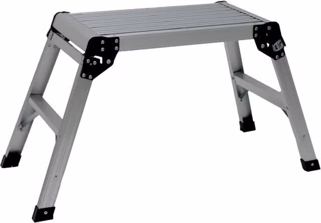 Oypla Silver Aluminium Folding Platform Ladder Step Up Bench with 150kg Capacity