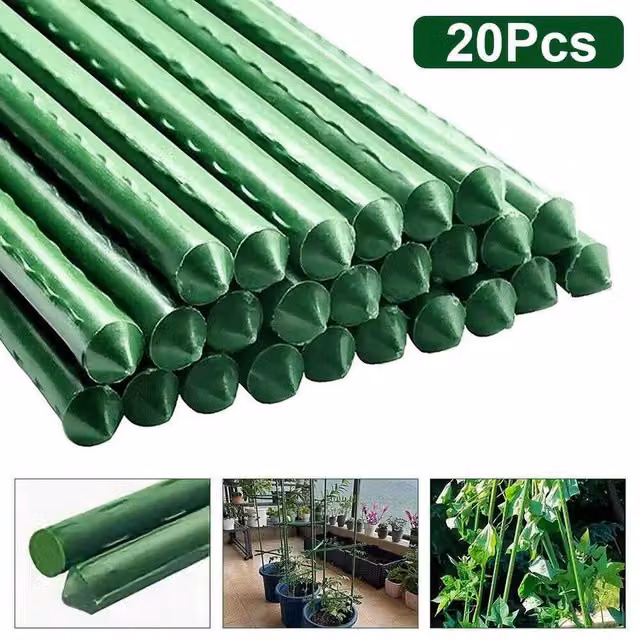 SPETLEK 20 Pack Green Garden Plant Stakes, Height: 75 cm