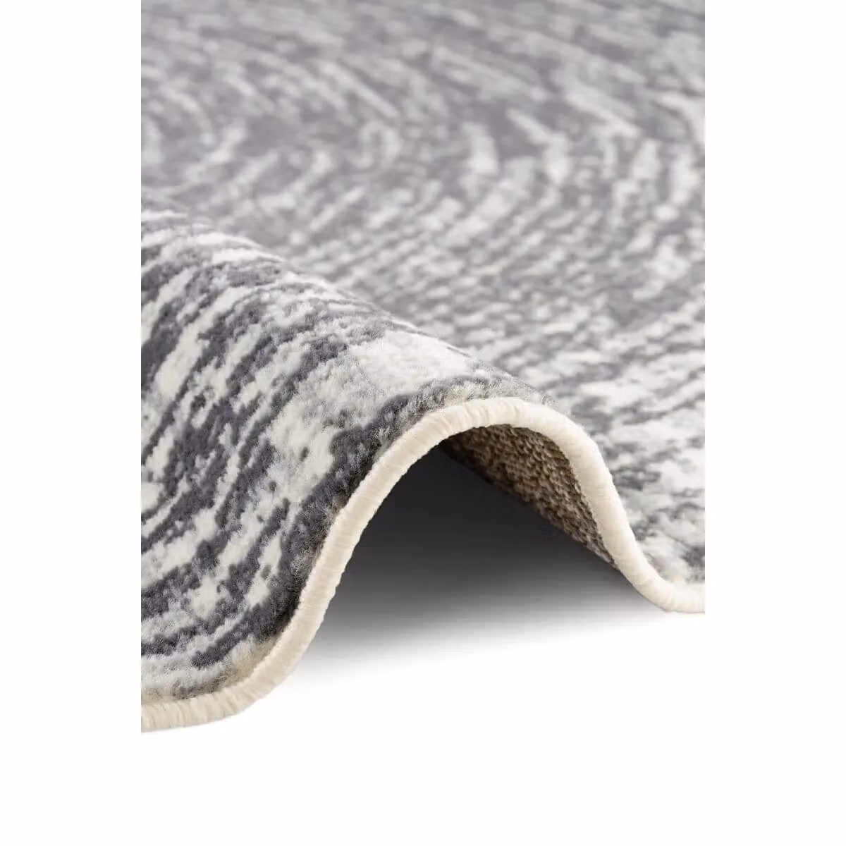 THE RUGS Gloria Round Rug Cavallo Abstract Grey Beige Polypropylene 9 mm Diameter: 120 cm – 2