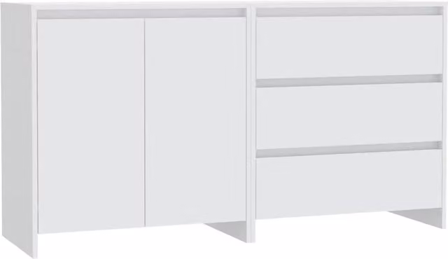 Berkfield Home 2 Piece Modern White Matt Engineered Wood Sideboard