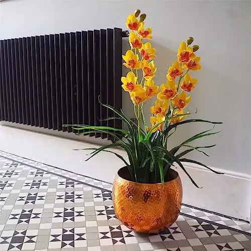 Leaf Yellow and Green Artificial Potted Orchid Plant, Height: 90 cm – 1