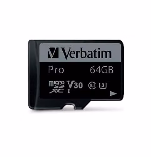 Verbatim Pro U3 Micro SDXC Memory Card with Adapter, 64 GB, Black – 4