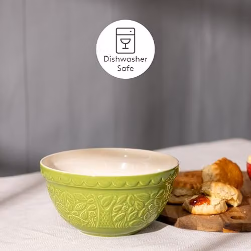 Mason Cash In the Forest Hedgehog Stoneware Mixing Bowl, Green, 1.1 l, Diameter: 21 cm – 4