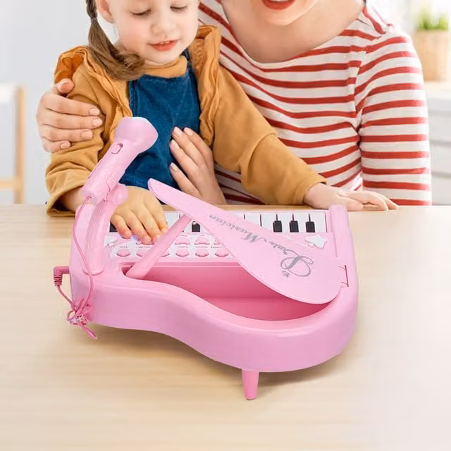 Kidkid 24 Key Electronic Piano with Microphone in Pink