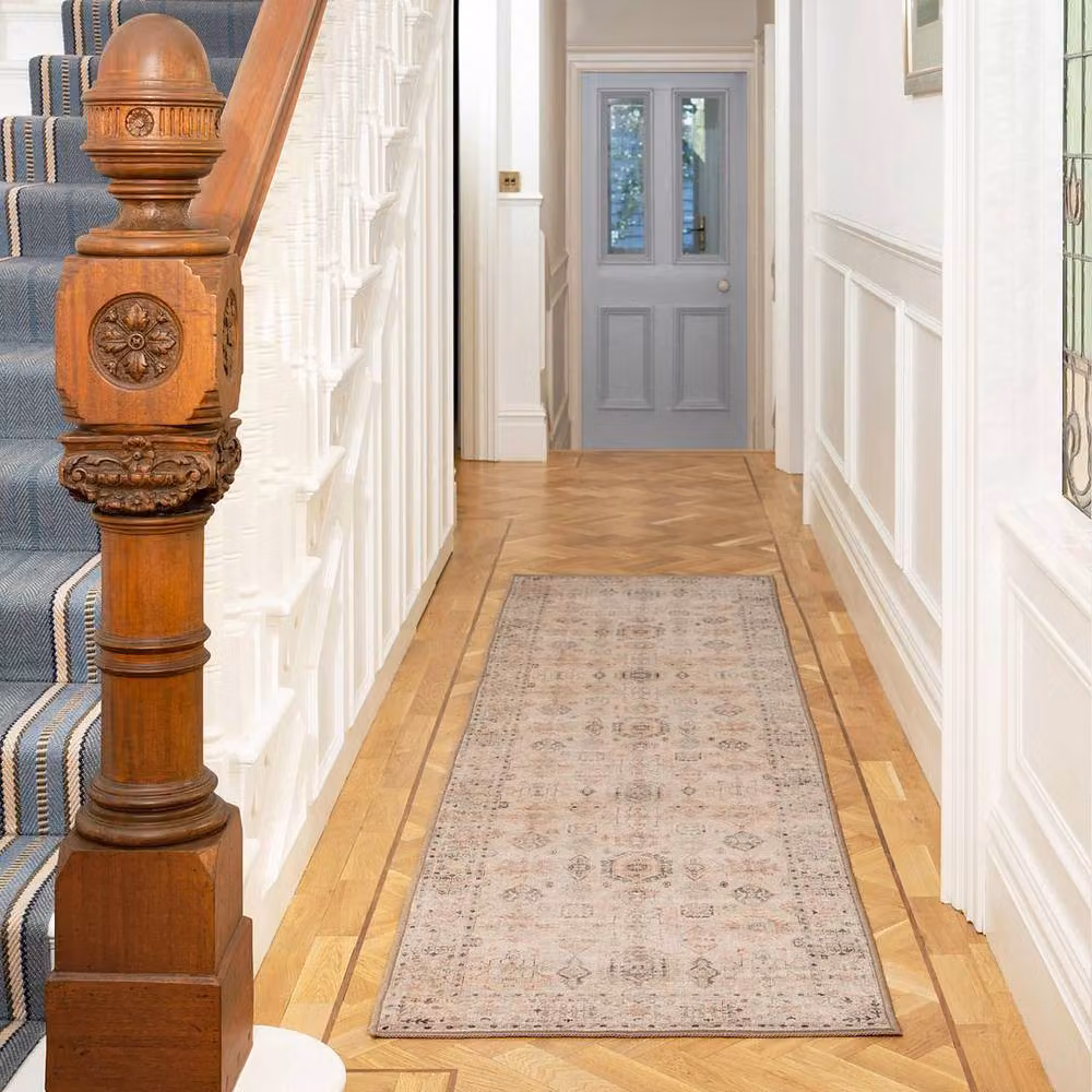 Kukoon Ivory and Beige Distressed Soft Pile Area Rug, W/D: 80 x 300 cm – 2