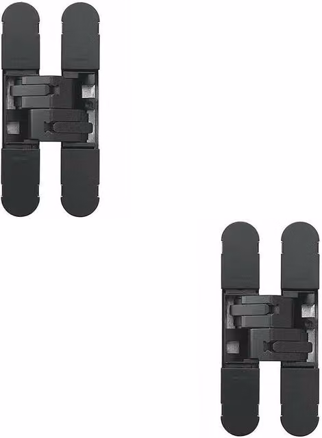Loops Heavy Duty Concealed Hinge for Unrebated Doors, Matt Black, 2 x 130 x 30 mm – 1