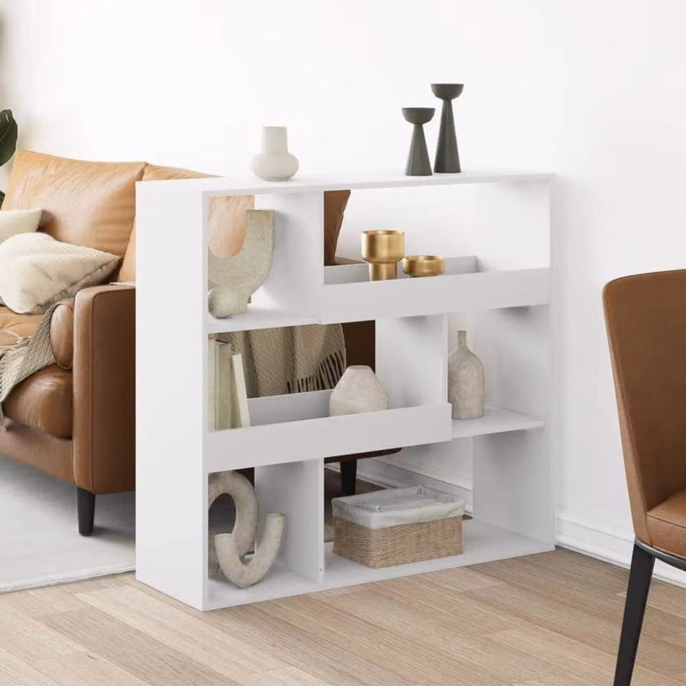 Berkfield Home White Modern Room Divider in Engineered Wood W/D/H: 100 x 33 x 94.5 cm – 2