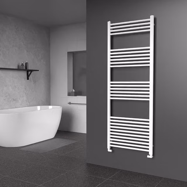 Lux Heat White Ladder Towel Radiator, H 160 cm x W 60 cm