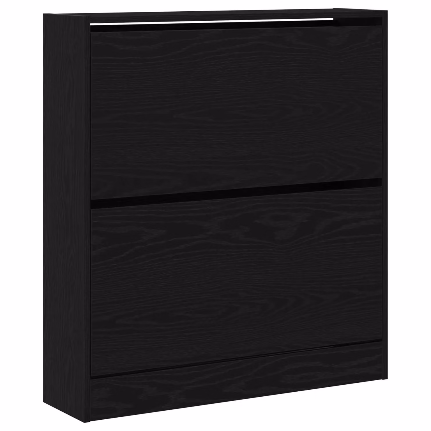 Berkfield Home Modern Black Oak Shoe Cabinet with Tilting Compartments W/D/H: 80 x 21 x 87.5 cm – 2