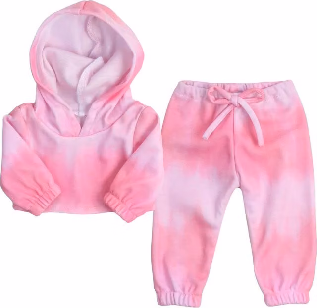 Teamson Kids Sophia 18 inch Doll with Pink Tie Dye Hoodie and Sweatpants