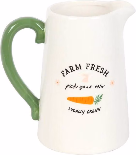 Something Different Farm Fresh Carrot Patch Ceramic Flower Jug in White