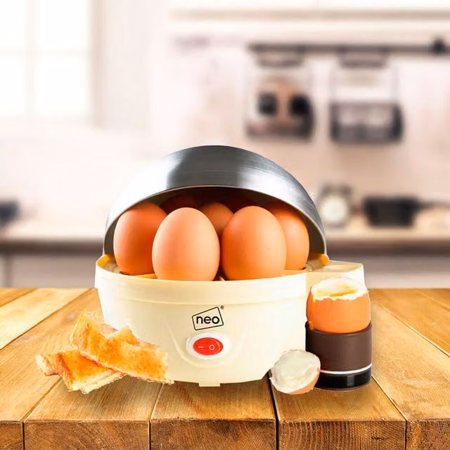 Neo Electric Stainless Steel Egg Boiler, Poacher and Steaming Machine in Beige