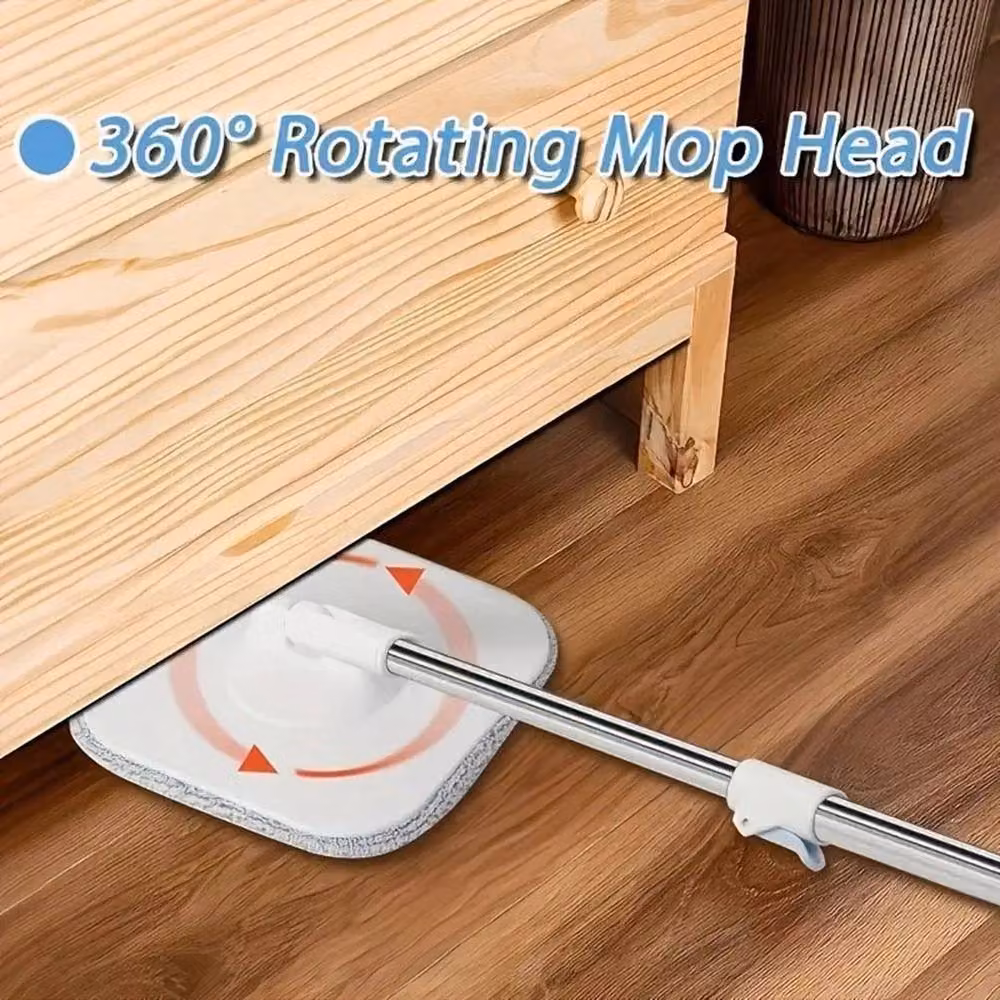 KORVIXA Spin Mop and Bucket Set with Microfibre Mop in White – 3