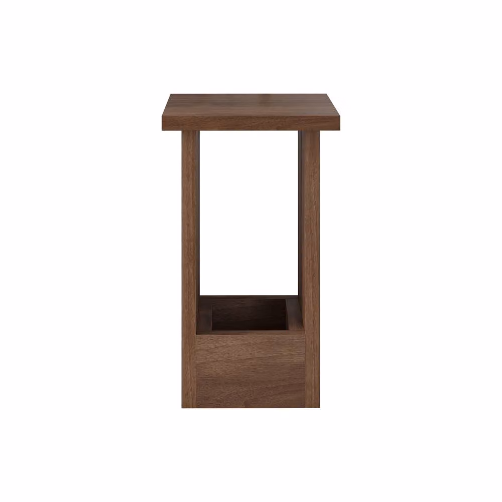 Decortie Tasos' Modern Minimalist Side Table in Brown Walnut, W/D/H: 30 x 30 x 50.5 cm – 2