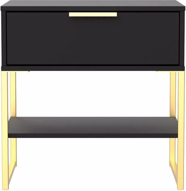 Ready Assembled 2 U Madrid 1 Drawer Lamp Table in Black – 1