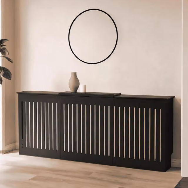 Home Source Modern Lacquered MDF Radiator Cover in Black