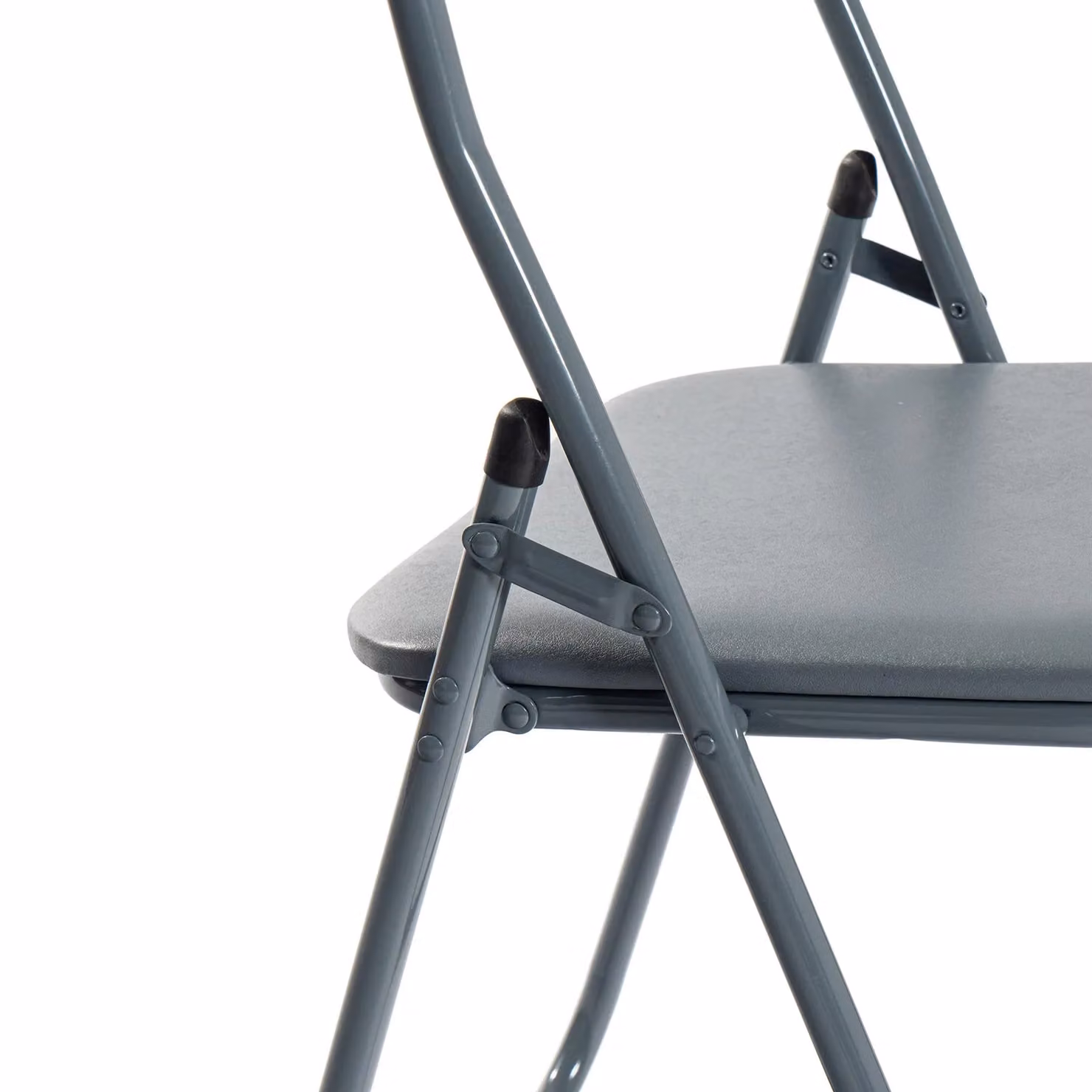 Harbour Housewares Set of 6 Padded Folding Chairs with Metal Frame in Grey – 3