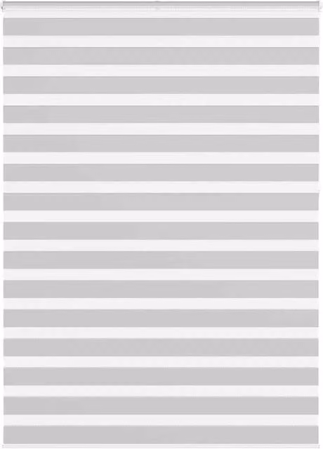 Berkfield Home Zebra Blind in Light Grey Polyester, W: 165 cm, H: 230 cm