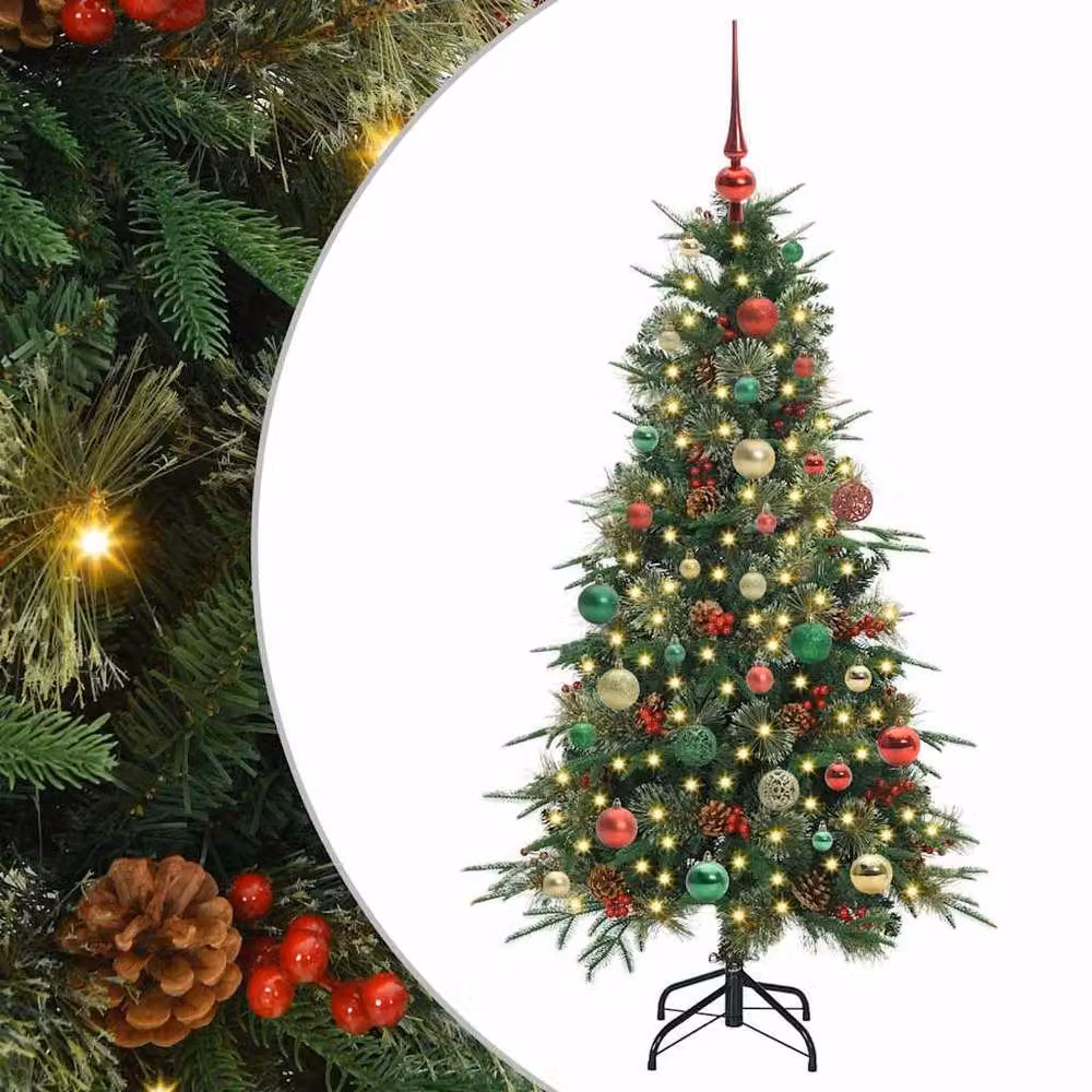 Berkfield Home Elegant Green Artificial Hinged Christmas Tree, Height: 150 cm – 3