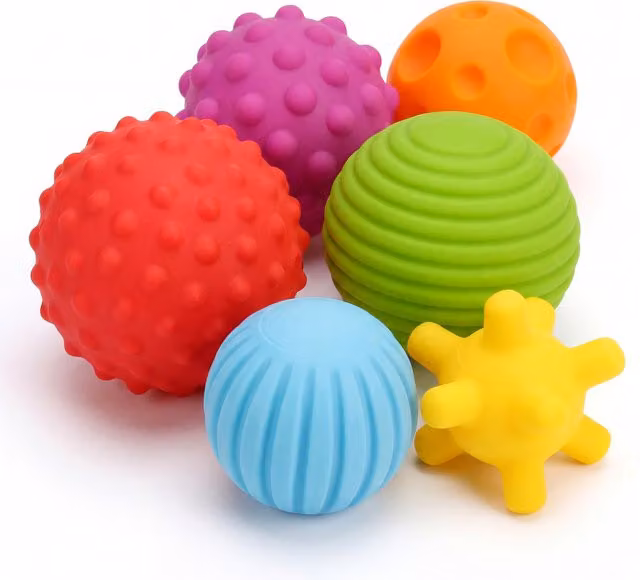 The Magic Toy Shop My First Baby Multi Textured Sensory Soft Balls in Yellow and Multicolour