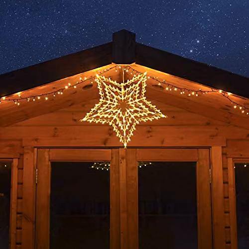 Festive Productions Hanging Star Christmas Decoration, White, H 55 cm – 2