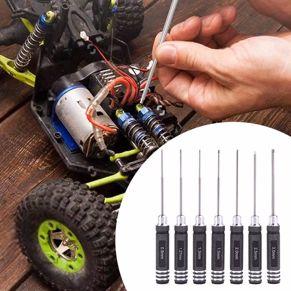 FLAVORA 7-Piece Professional RC Car Hex Screwdriver Repair Tool Set in Black – 2