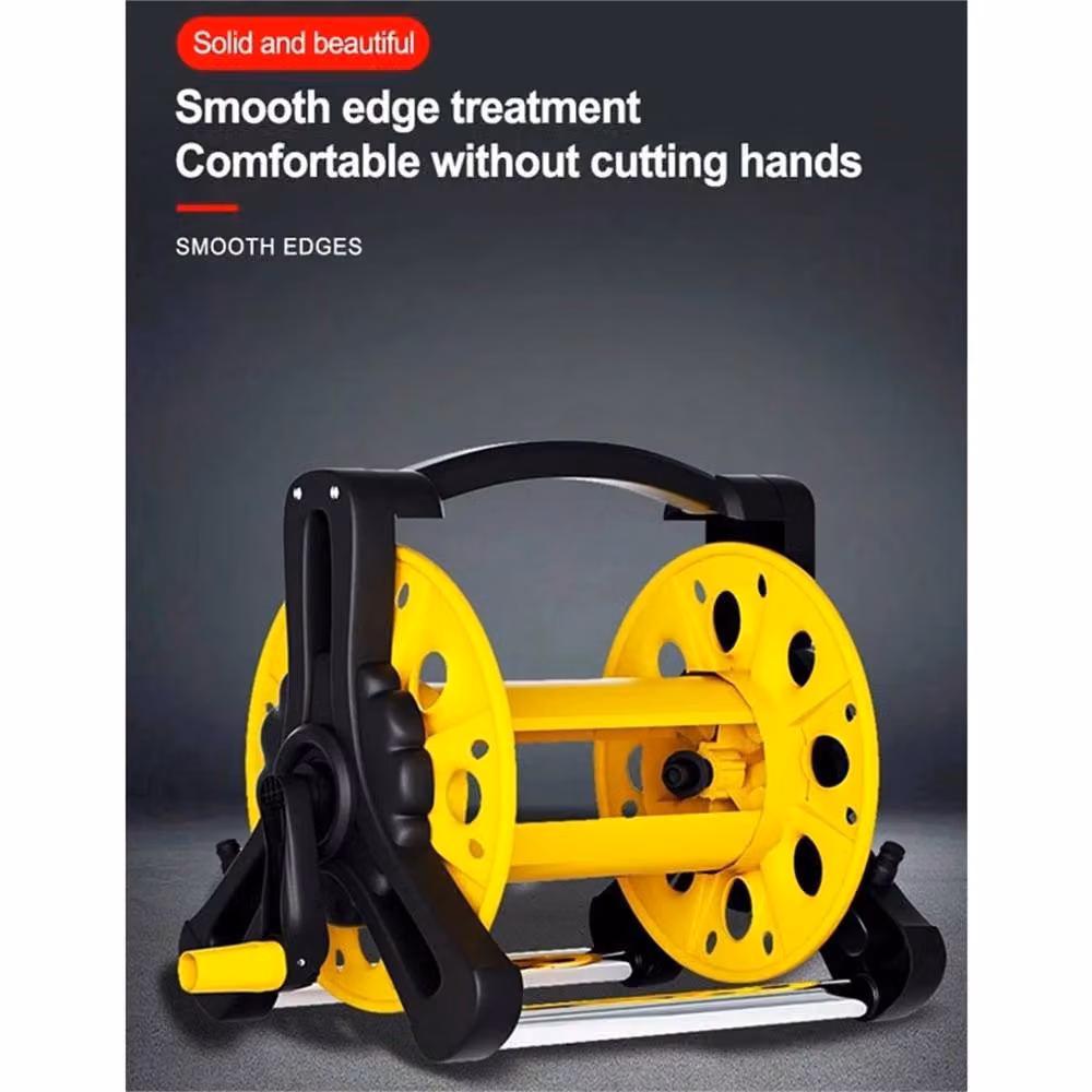 VOGREX Freestanding Garden Watering Hose Reel Winder in Yellow – 5