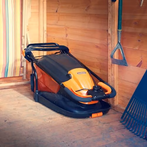 LawnMaster 1700W Corded Hover Mower and Grass Trimmer Set with Collection Bag, Orange – 6