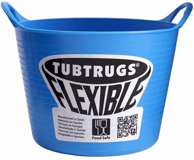 Red Gorilla Blue Micro Tub Trug Flexible Plastic Bucket with Handles