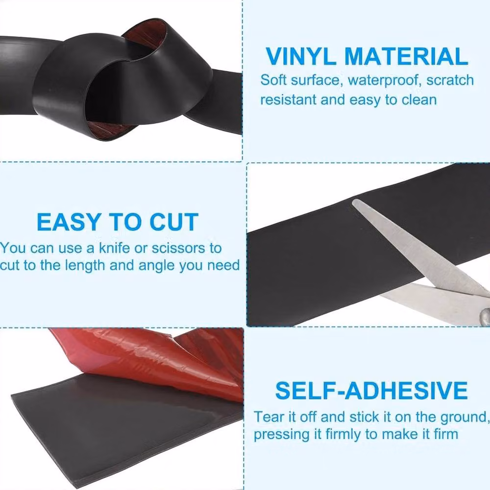 NESTLUNE Self Adhesive Grey PVC Carpet to Tile Floor Transition Strip W: 40 cm, L: 100 cm – 3