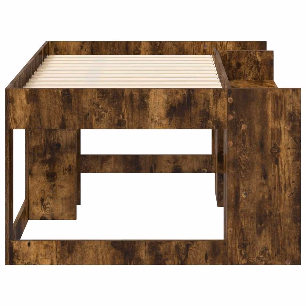 Berkfield Home Kids Bed Frame with Storage in Smoked Oak Brown, W/D/H: 80 x 160 cm – 3