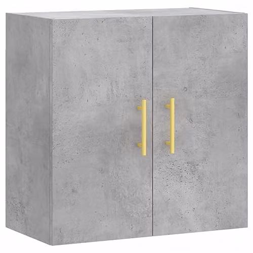 vidaXL Wall Cabinet in Grey MDF with Hinged Doors, W: 60 cm, D: 31 cm, H: 60 cm