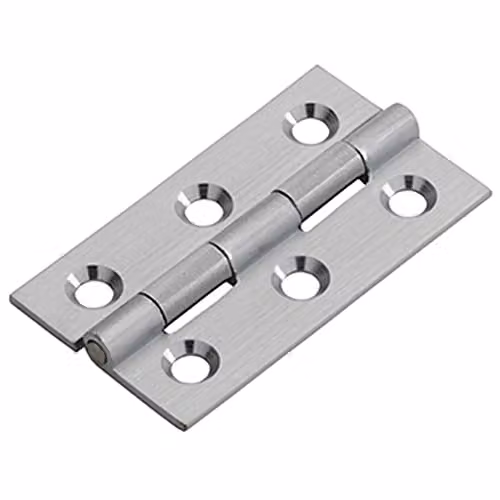 Loops Pair of Satin Chrome Screw-On Concealed Cup Hinge, W/D/H: 50 x 28 x 1.5 mm