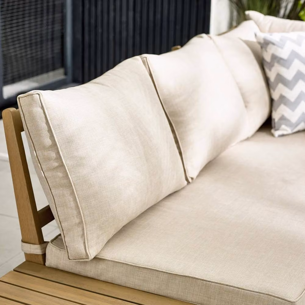 FurnitureboxUK Brisa 5 Seat Outdoor Sofa Set in Beige Acacia Wood – 3