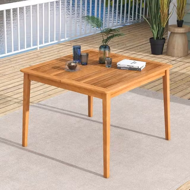Kelvenix Acacia Wood Dining Table in Brown