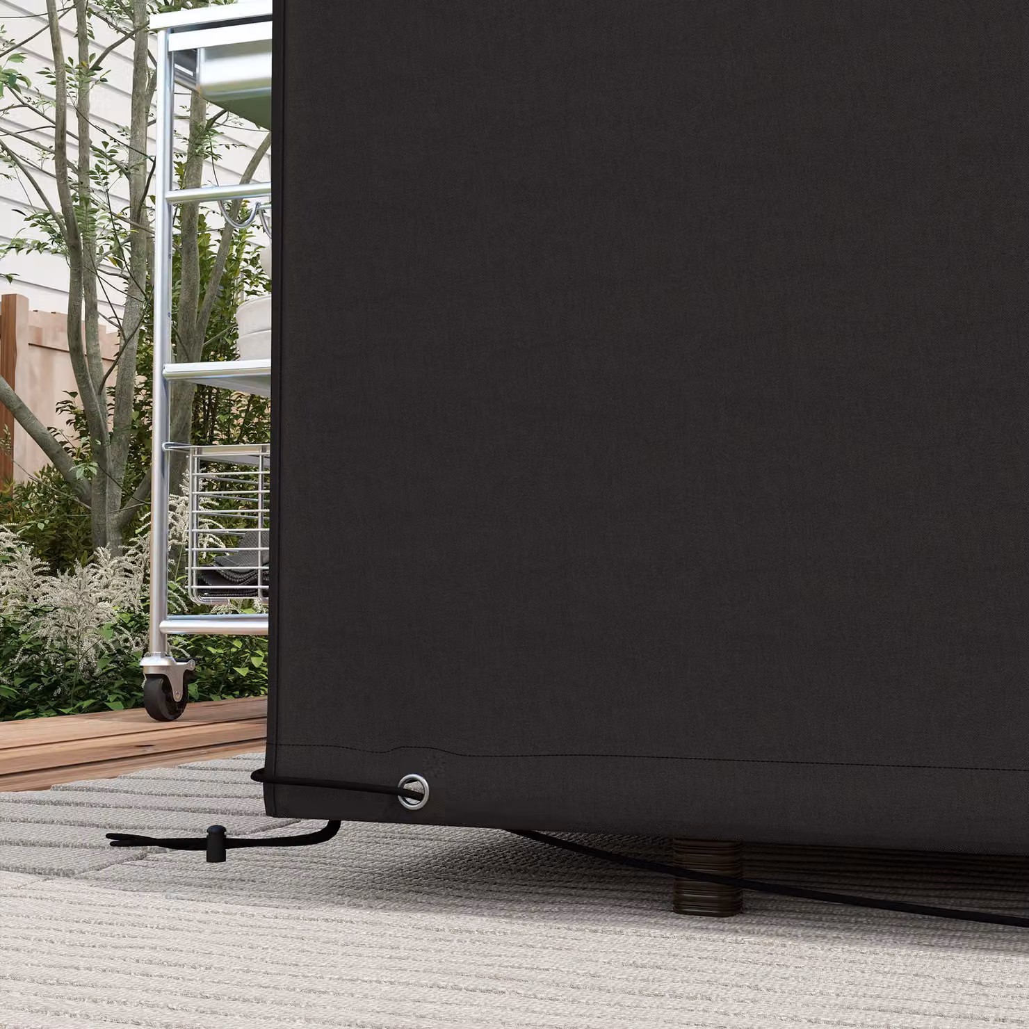Outsunny 600D Oxford Polyester Table Set Cover in Black, Waterproof and Anti-UV, W/D/H: 245 x 165 x 66 cm – 8