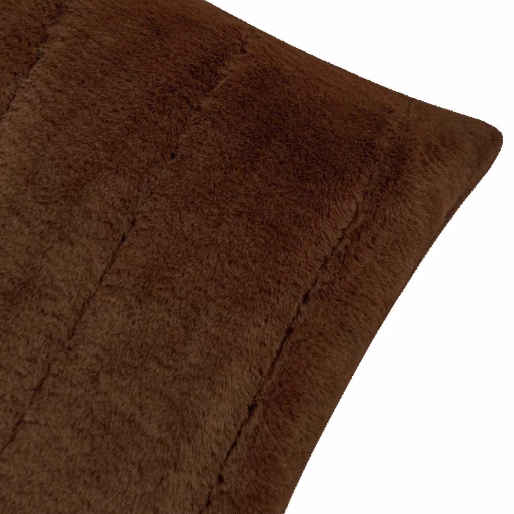 Paoletti Empress Faux Fur Square Cushion in Brown, W x D: 55 x 55 cm – 3