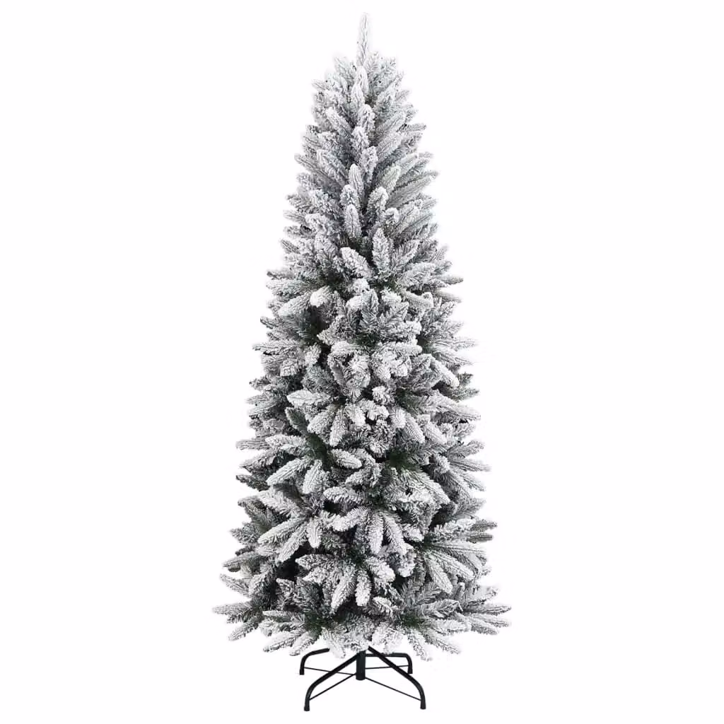 Berkfield Home Artificial Flocked Snow Christmas Tree in White, Height: 210 cm – 2