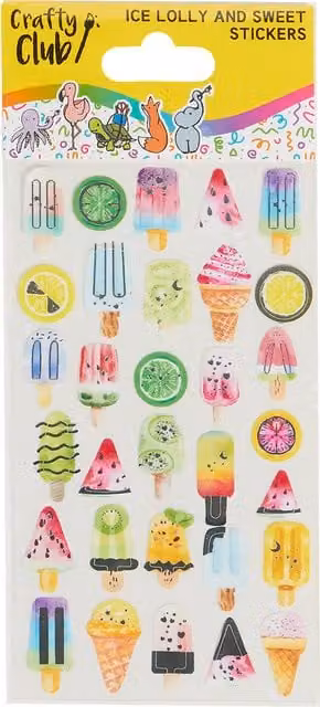 Crafty Club Multicolour Ice Lolly Paper Stickers, 30 Pack