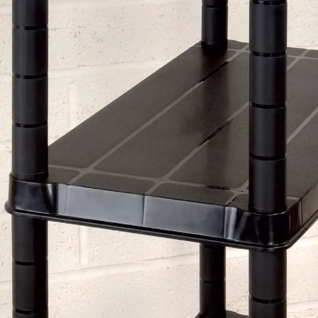 Berkfield Home 4-Tier Freestanding Plastic Storage Shelf, Black, H 130 x W 244 x D 30.5 cm – 2