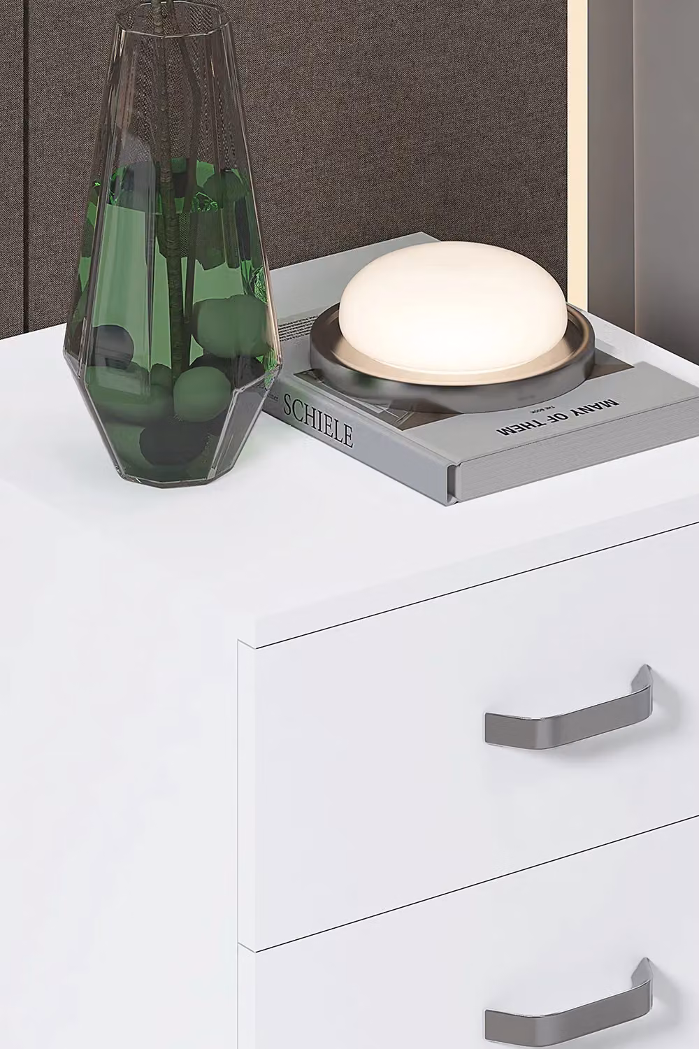 FWStyle Tunis 3 Drawer Chest of Drawers Bedside in Matt White – 2