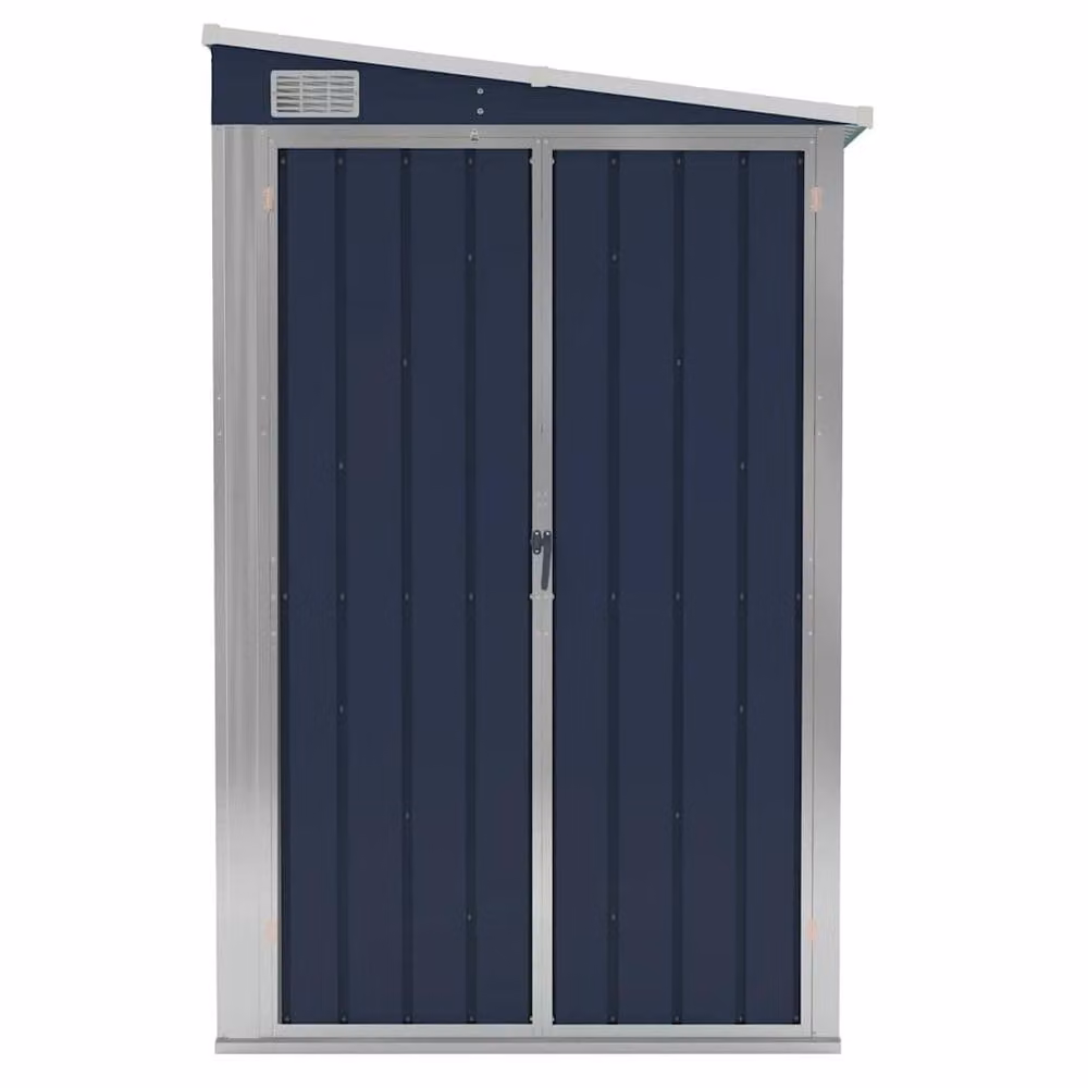 Berkfield Home Wall-mounted Lean-to Garden Shed in Anthracite and Blue, W/D/H: 118 x 100 x 178 cm – 3
