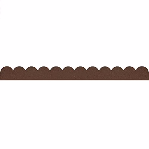 Garden Gear Flexi Curve Scallop Flexible Garden Edging, Stone Effect Recycled Rubber, Earth – 1